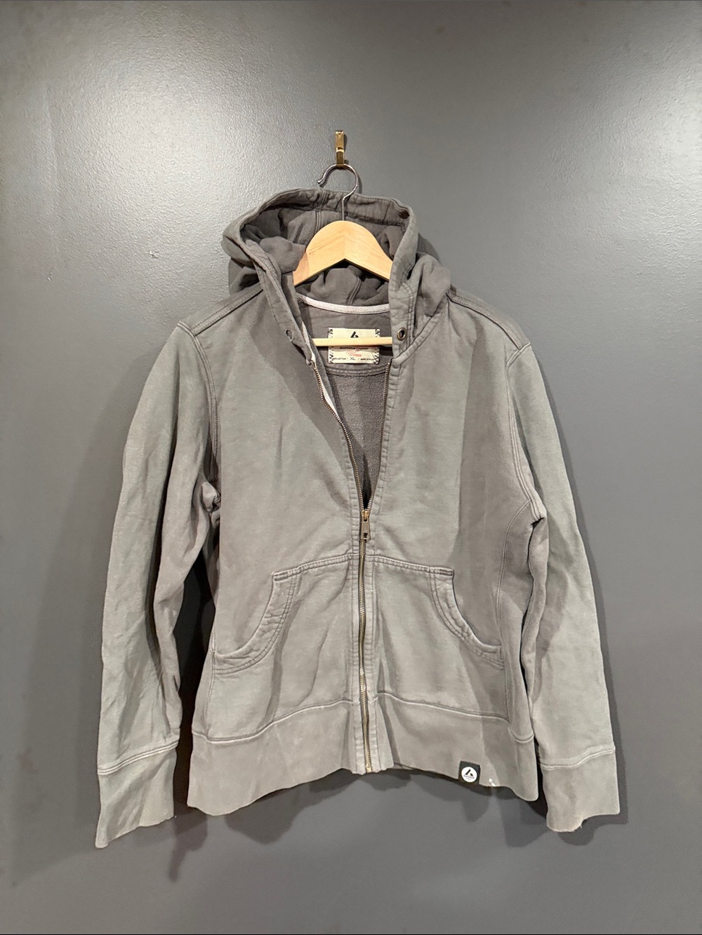 American Giant Men's Hooded Zip Sweatshirt in Gray